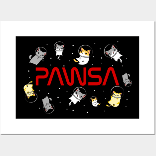 Funny Space Astronaut Cat Gifts Men Women Kids Cats Space Posters and Art